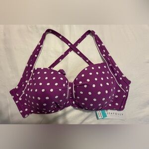 Seafolly Purple Polka Dot Bikini Top